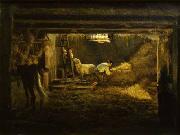 Filippo Palizzi Interno duna stalla Spain oil painting artist